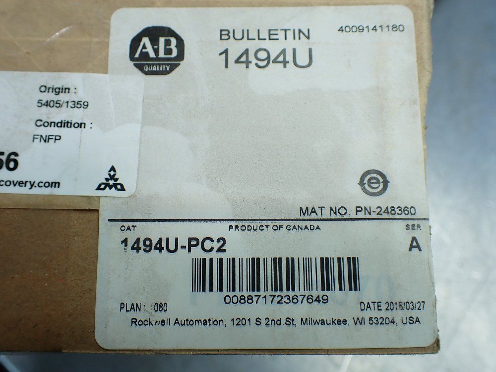 Allen-bradley Disconnect Switch Protective Fuse Cover - 1494u-pc2