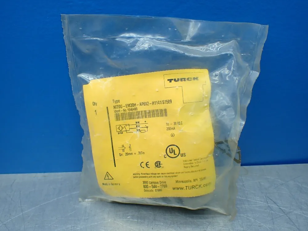 Turck Inductive Proximity Sensor - Ni20u-em30h-ap6x2-h1141/s1589