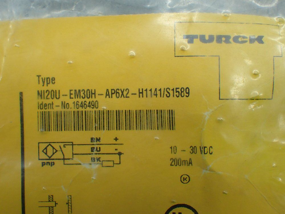 Turck Inductive Proximity Sensor - Ni20u-em30h-ap6x2-h1141/s1589