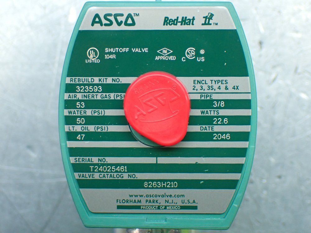 Asco 3/8" Pipe Redhat Solenoid Valve. - Mp-c-103