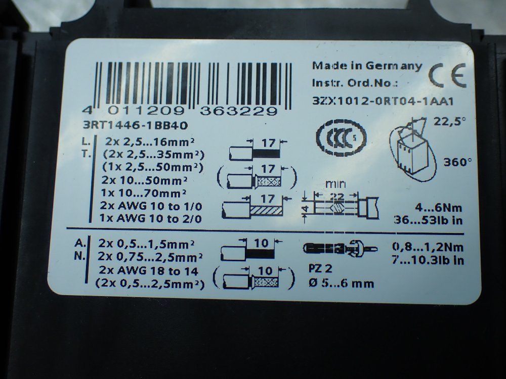 Siemens Contactor - 3rt1446-1bb40