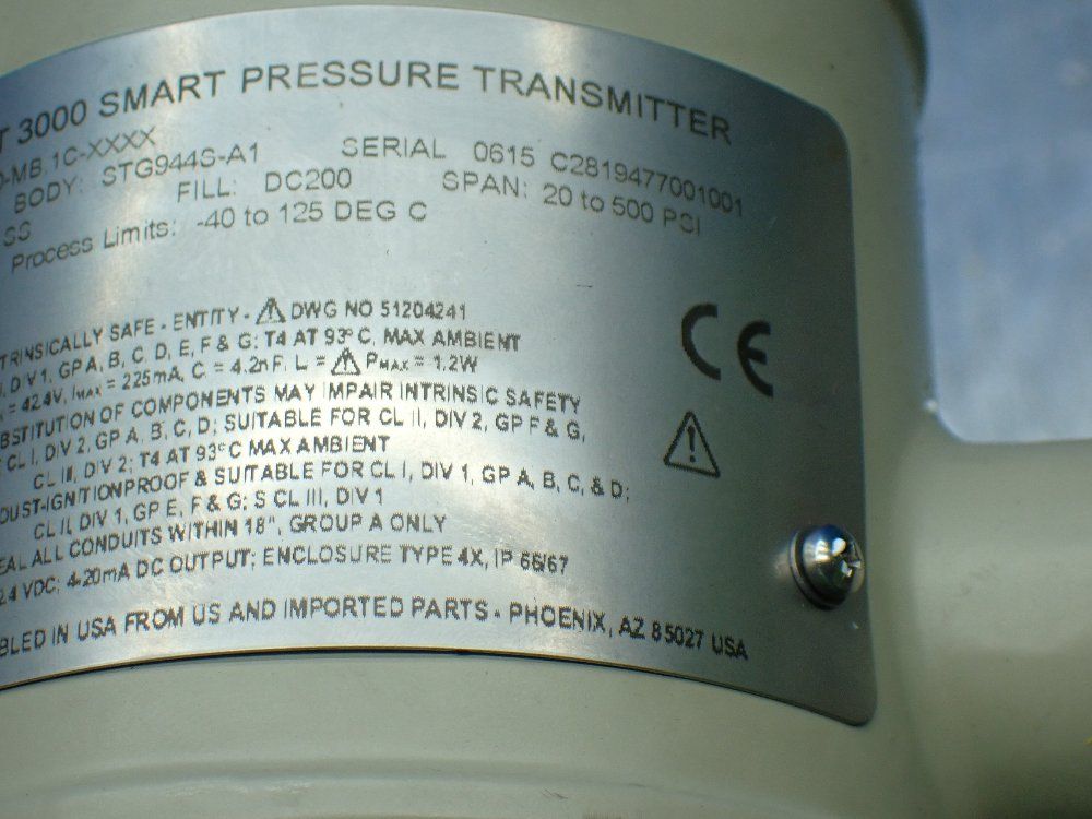 Honeywell St 3000 Smart Pressure Transmitter. - Stg944-a1a-00000-mb,1c-xxxx