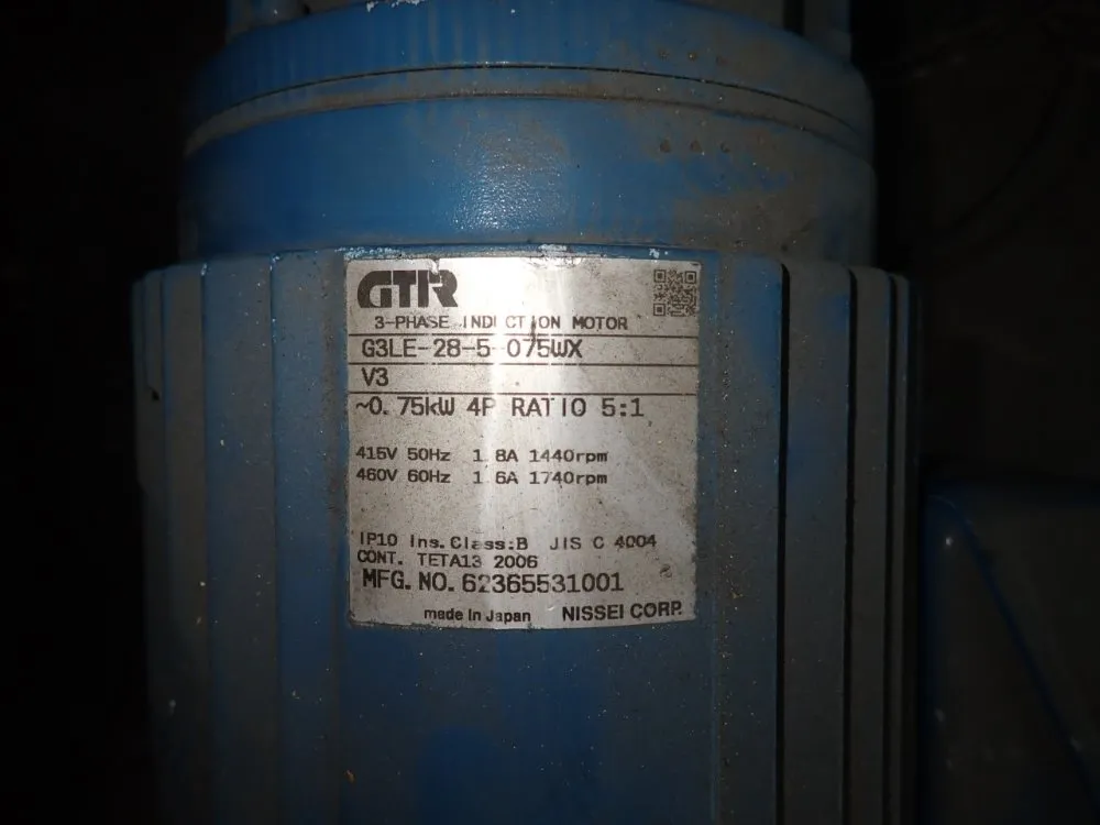 Nissei Corp 0.75 Kw Gear Drive - G3le-28-5-075wxv3