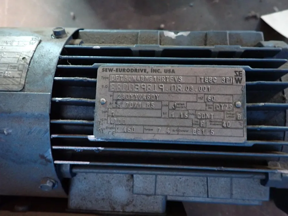 Sew Eurodrive 1 Hp Gear Drive - Dft80n4bm61hrtfvs