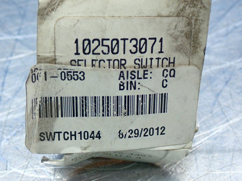 Cutler-hammer Selector Switch - 10250t3071