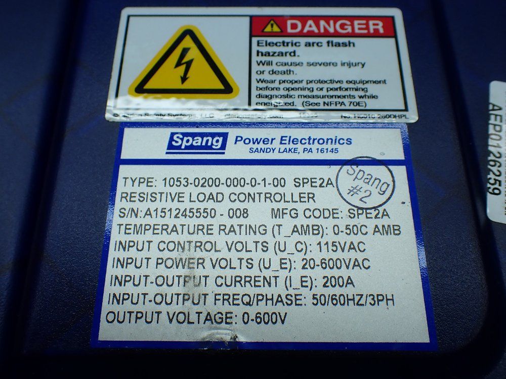 Spang Resistive Load Controller. - 1053-0200-000-0-1-00