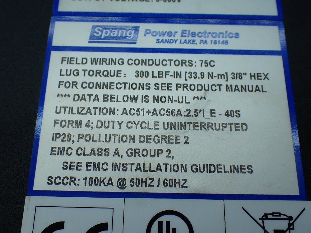 Spang Resistive Load Controller. - 1053-0200-000-0-1-00