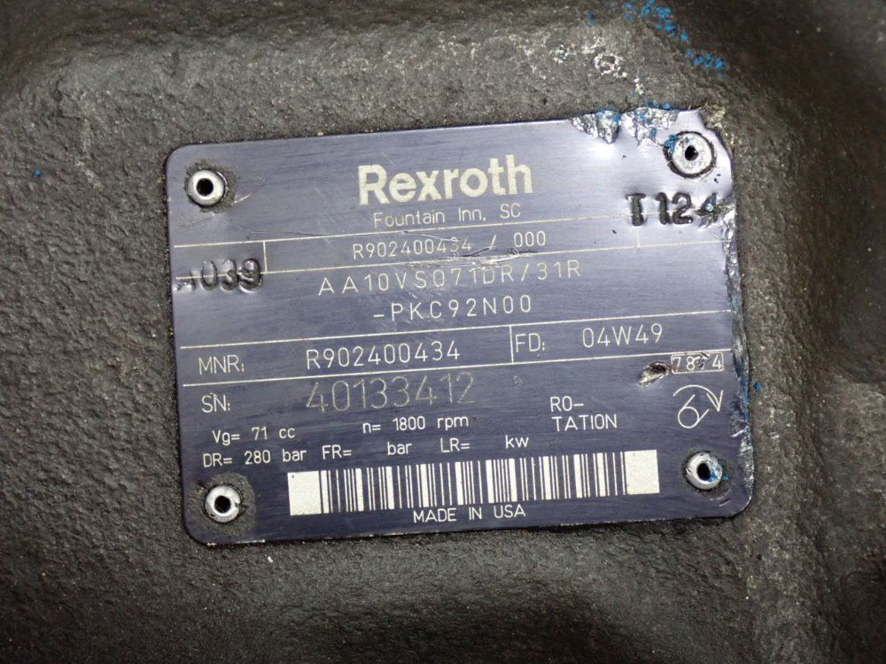 Rexroth Hydraulic Pump - Aa10vs071dr/31r-pkc92n00