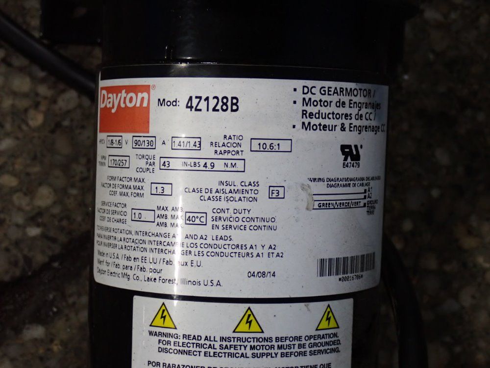 Dayton 1/8 Hp Gear Drive - 4z128b