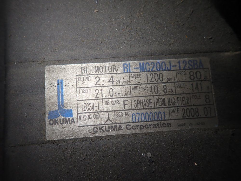 Okuma 2.4 Kw Servo Motor - Bl-mc200j-12sba