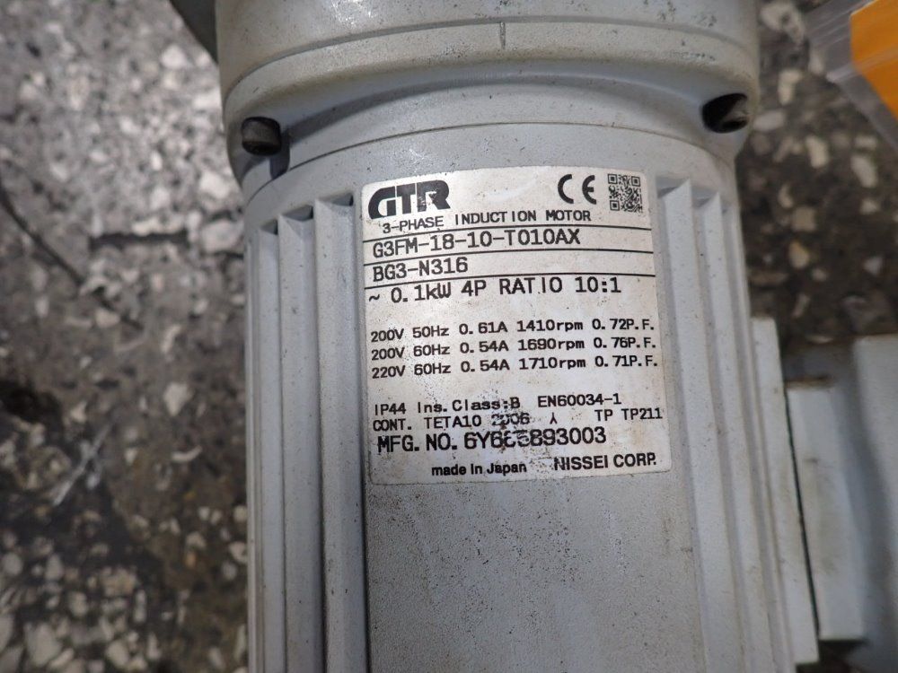 Nissei Corp 0.1 Kw Gear Drive - G3fm-18-10-t010axbg3-n316