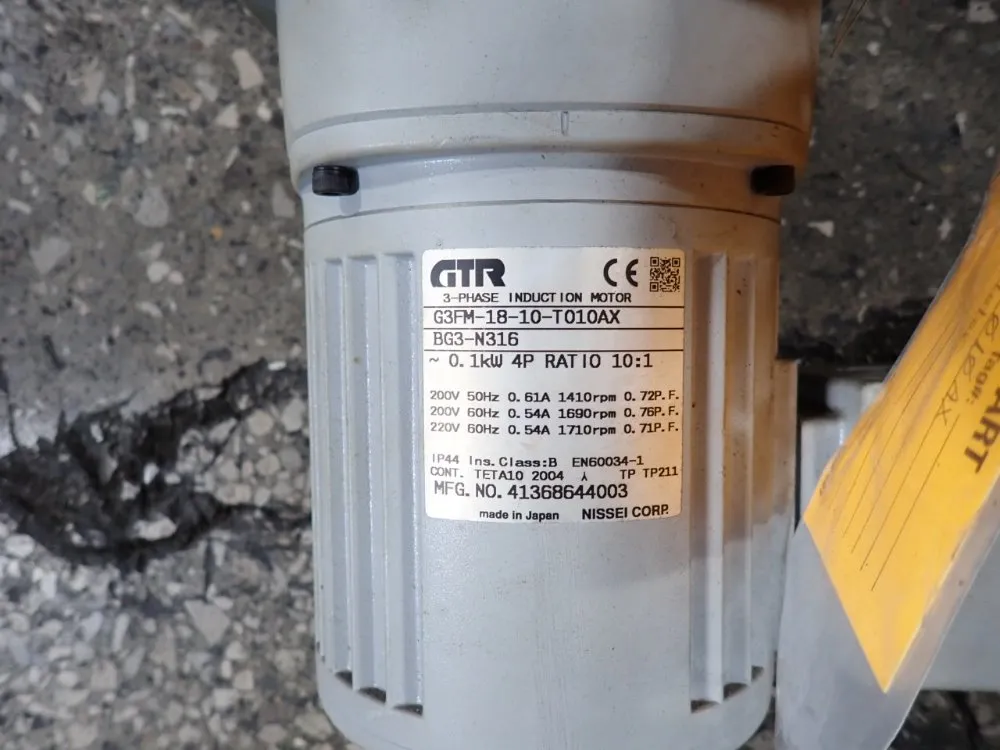 Nissei Corp 0.1 Kw Gear Drive - G3fm-18-10-t010axbg3-n316