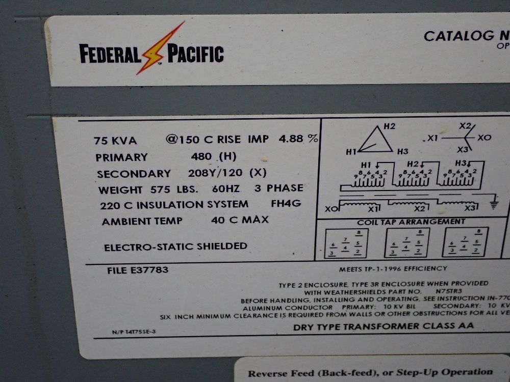 Fedderal Pacific Transformer