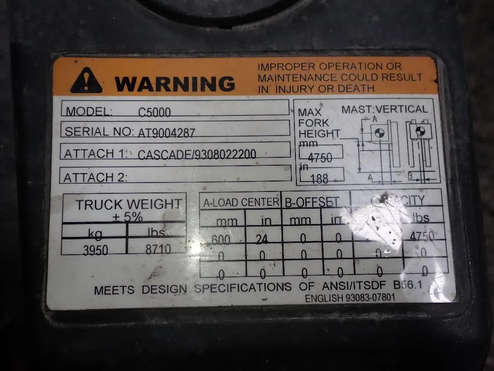 Caterpillar 4750 Lbs Propane Forklift - C5000
