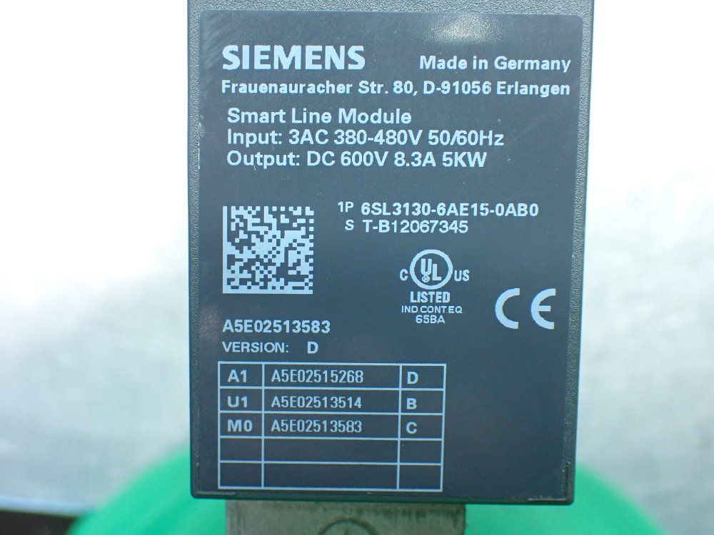 Siemens Sinamics Smart Line Module - 6sl3130-6ae15-0ab0