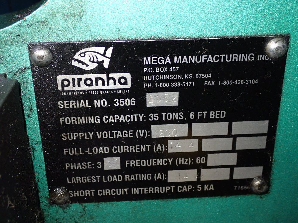 Piranha 35 Ton X 6' 35 Ton Press Brake