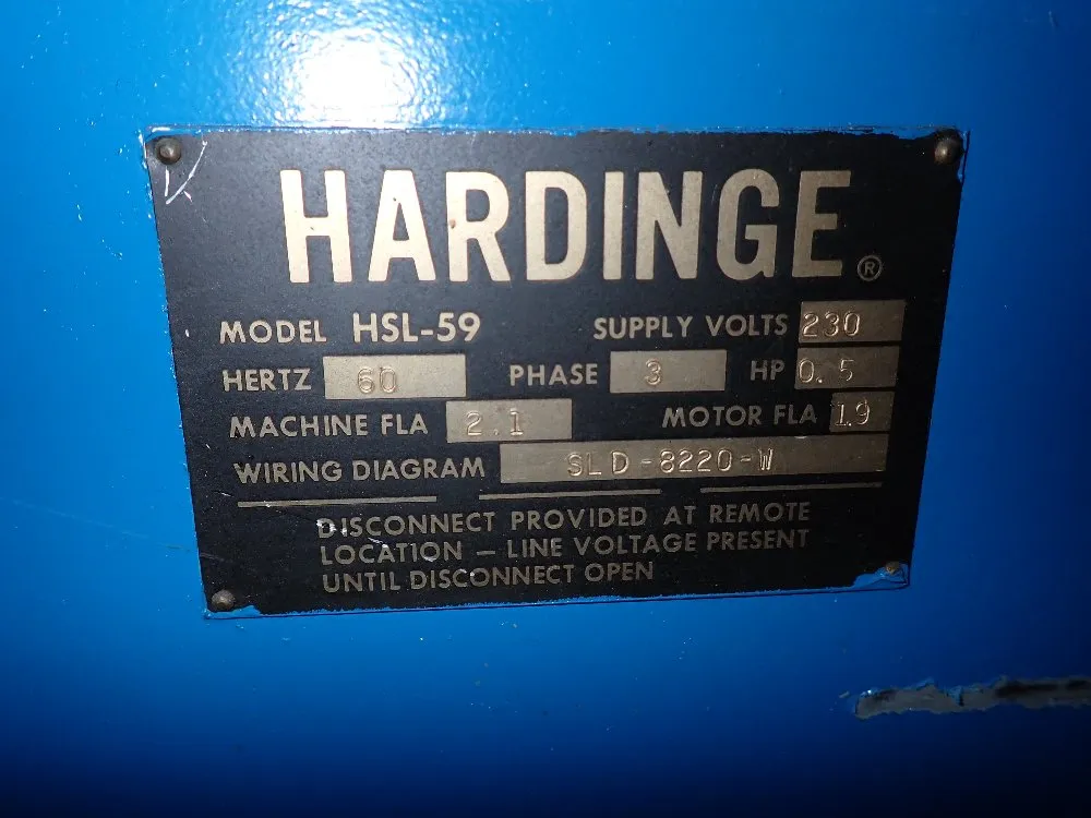 Hardinge 5"x8" Speed Lathe - Hsl-59