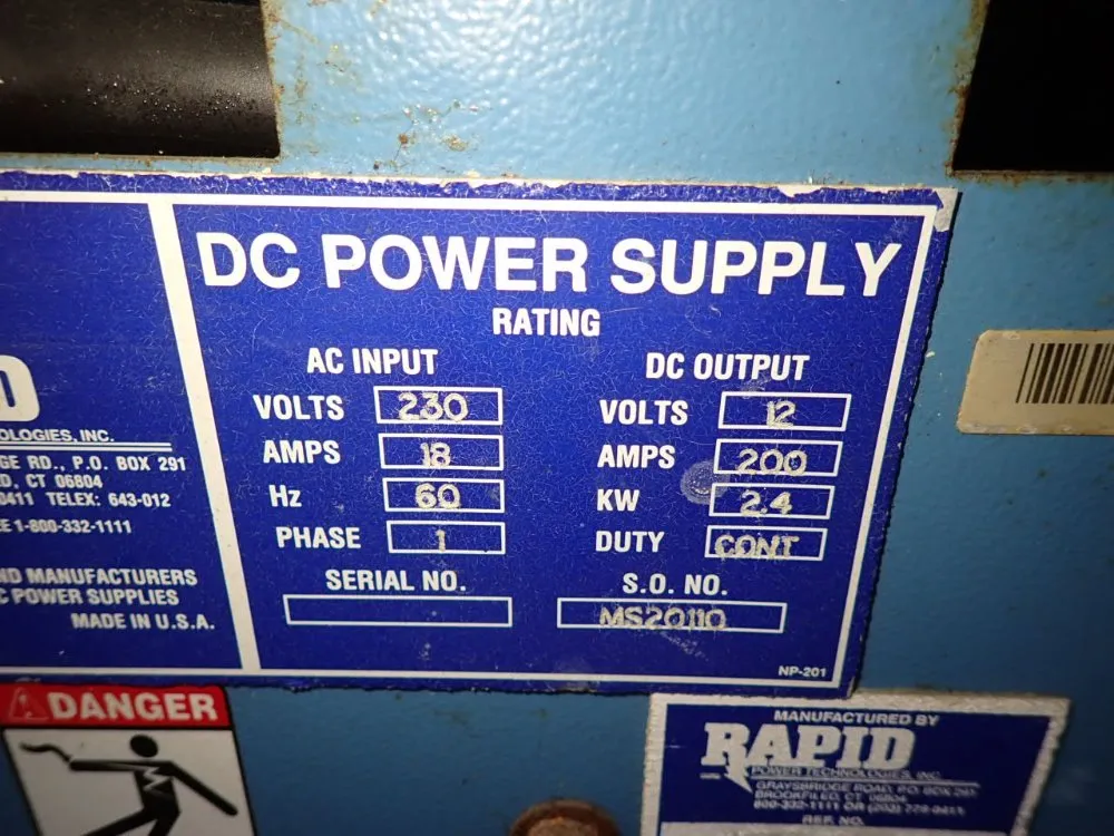 Rapid Power Technologies Dc Power Supply