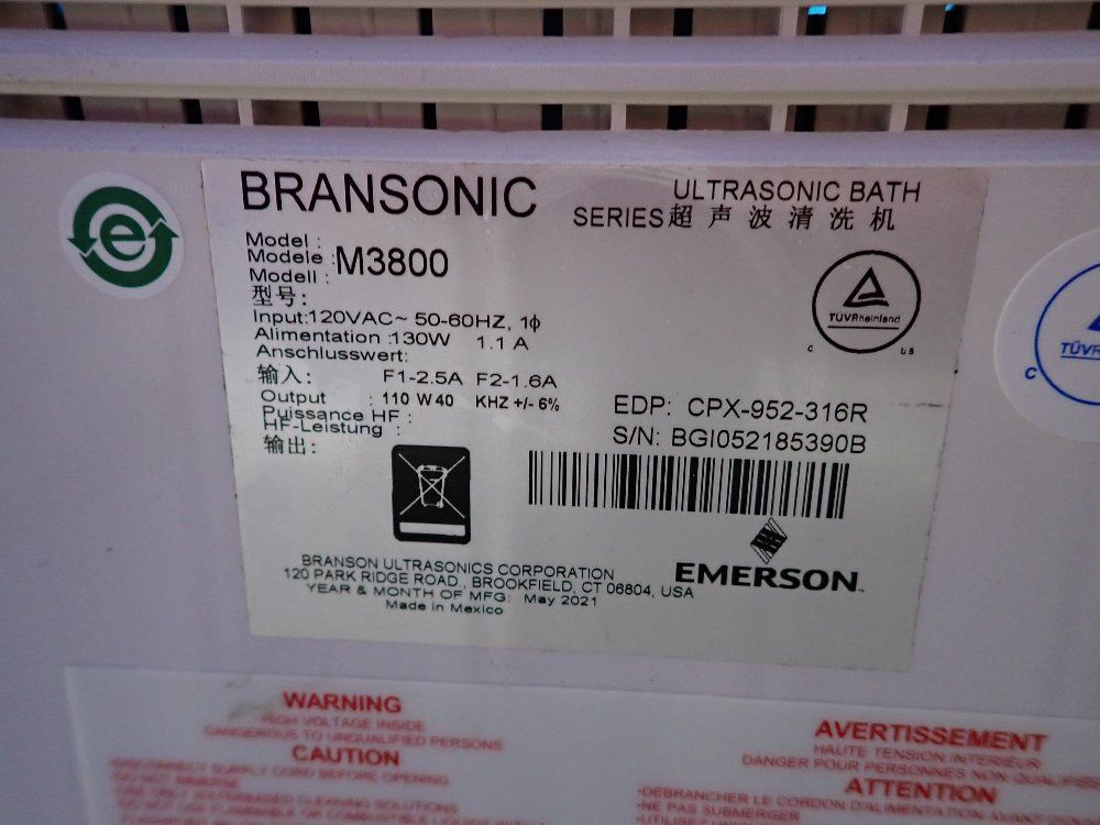 Branson Ultrasonic Bath