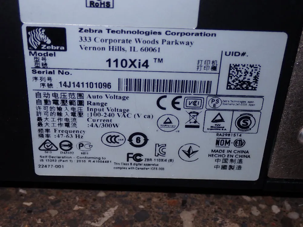 Zebra Printer - 110xi4