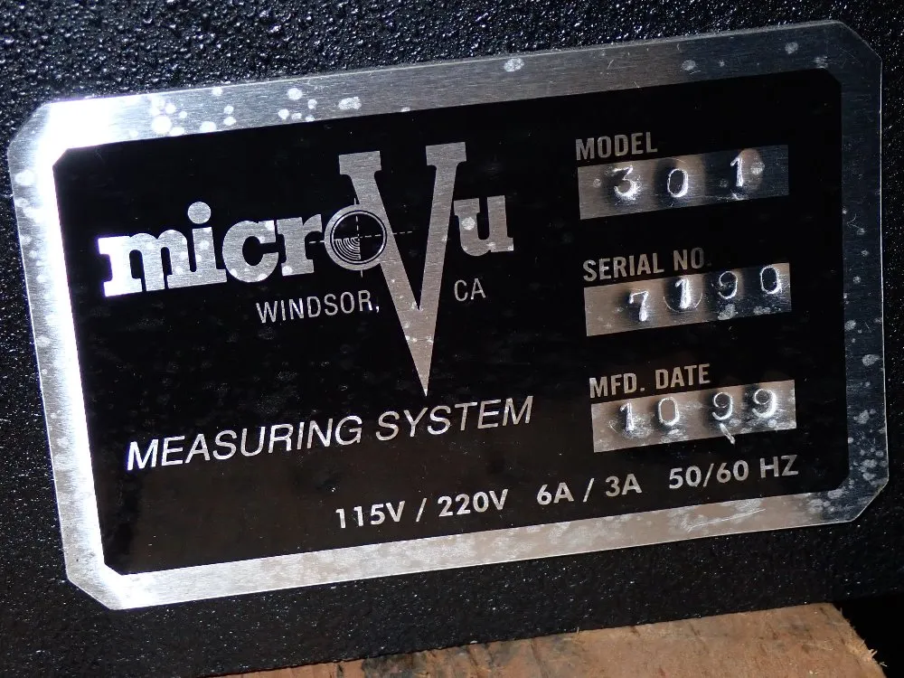 Microvu Video Measuring System