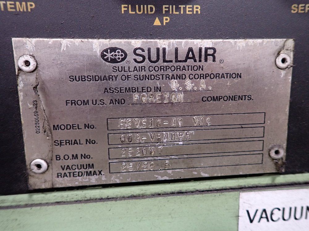 Sullair Sullair Rsvs1640vac Vacuum Pump