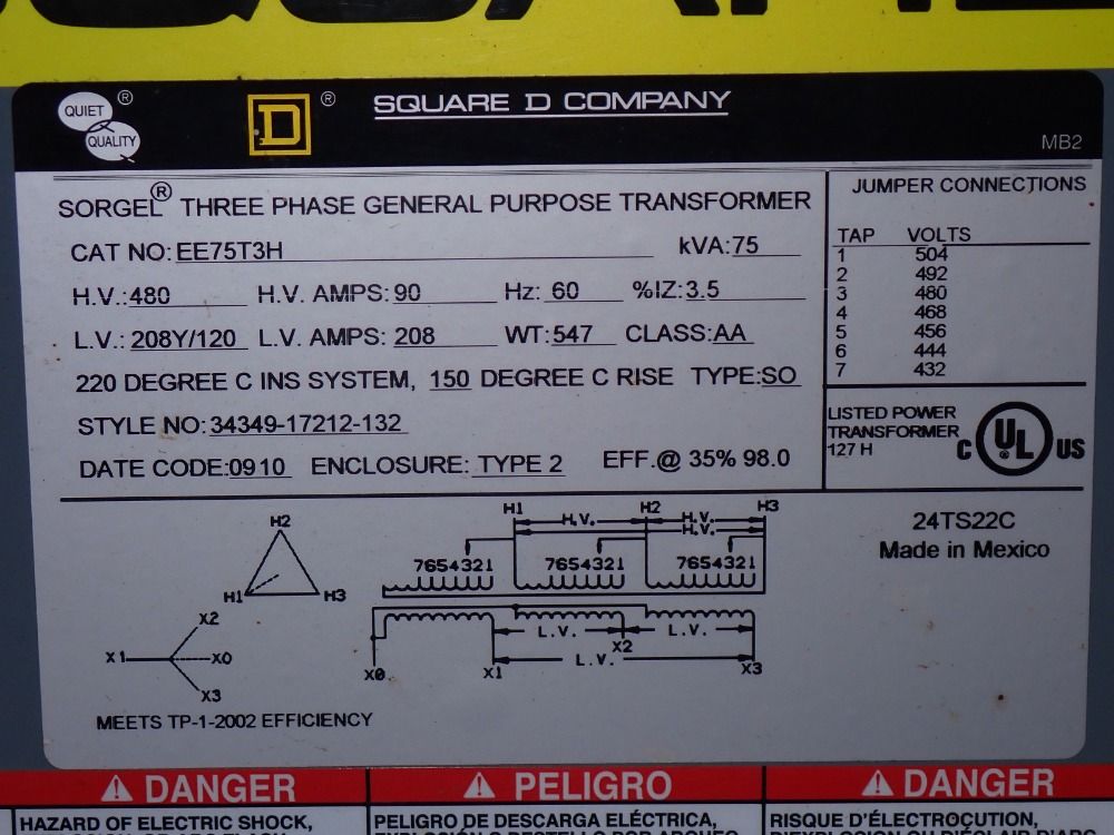Square D Square D 75 Kva Transformer Station