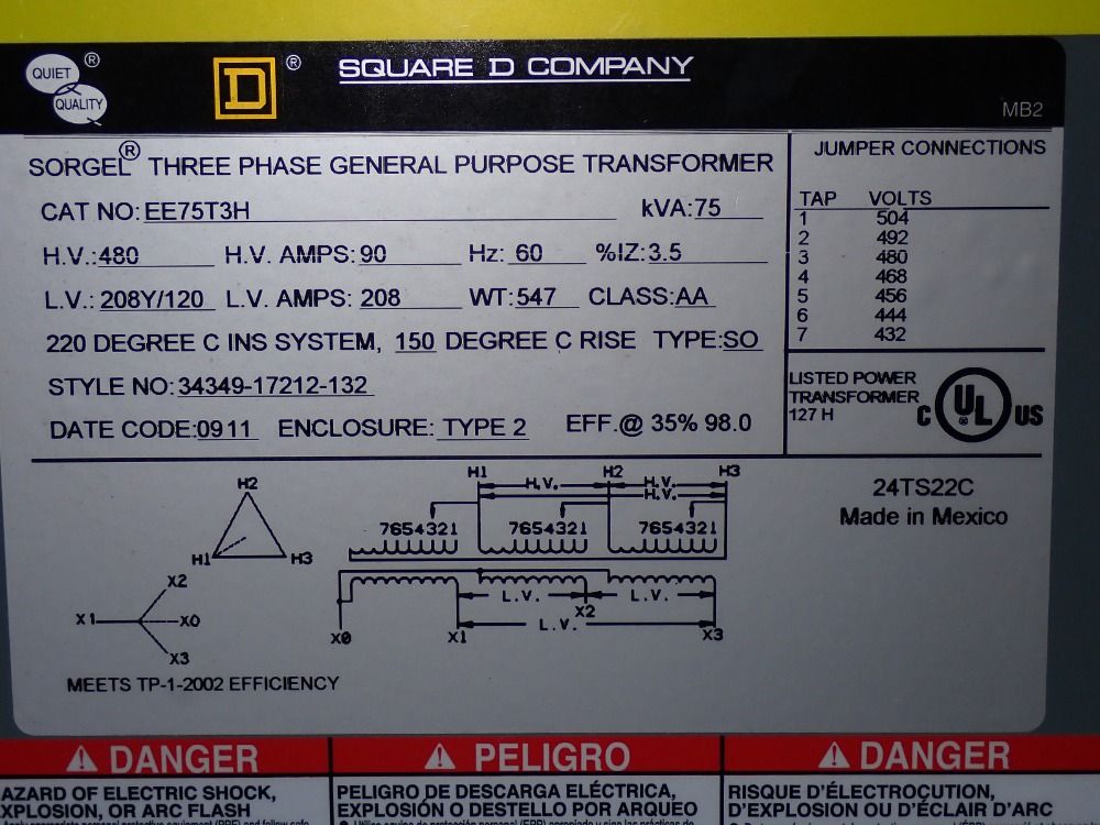 Square D Square D 75 Kva Transformer Station