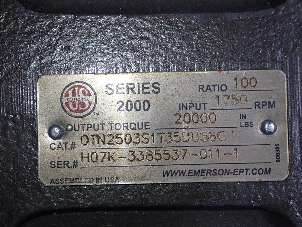 Us Motors 100:1 Ratio Gear Reducer - 0tn2503s1t-35du56c