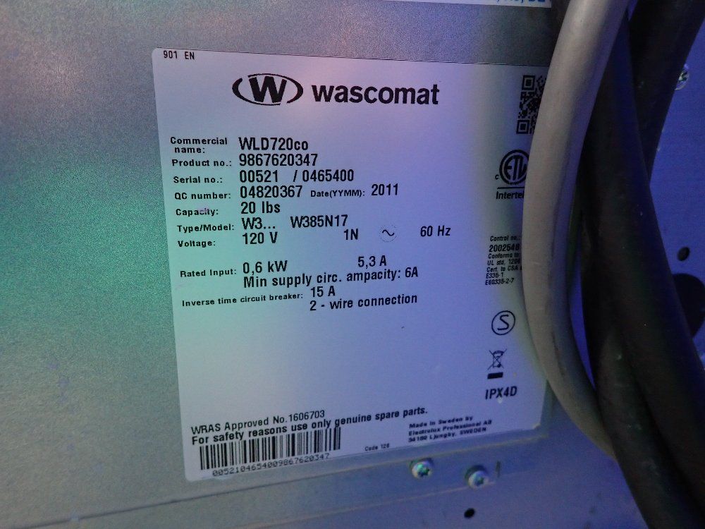 Wascomat 16"x21" Washer - Wld720co