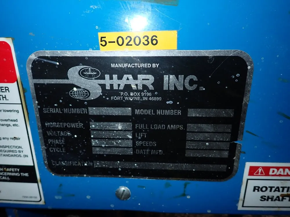 Shar Inc 1996 Shar Inc D18 Industrial Mixer
