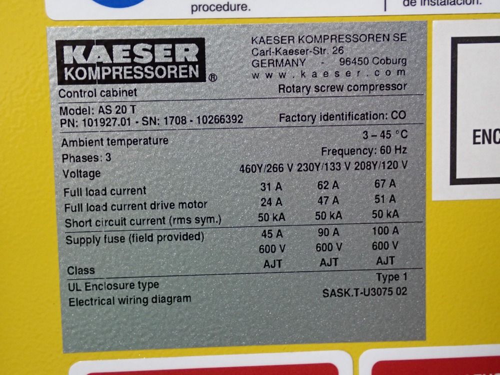Kaeser 2025 Kaeser As 20 T Air Compressor