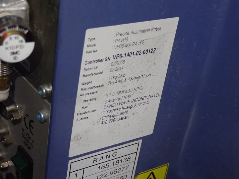 Denso Wave Incorporated 2014 Denso Wave  Pavp6 Precise Automation Robot