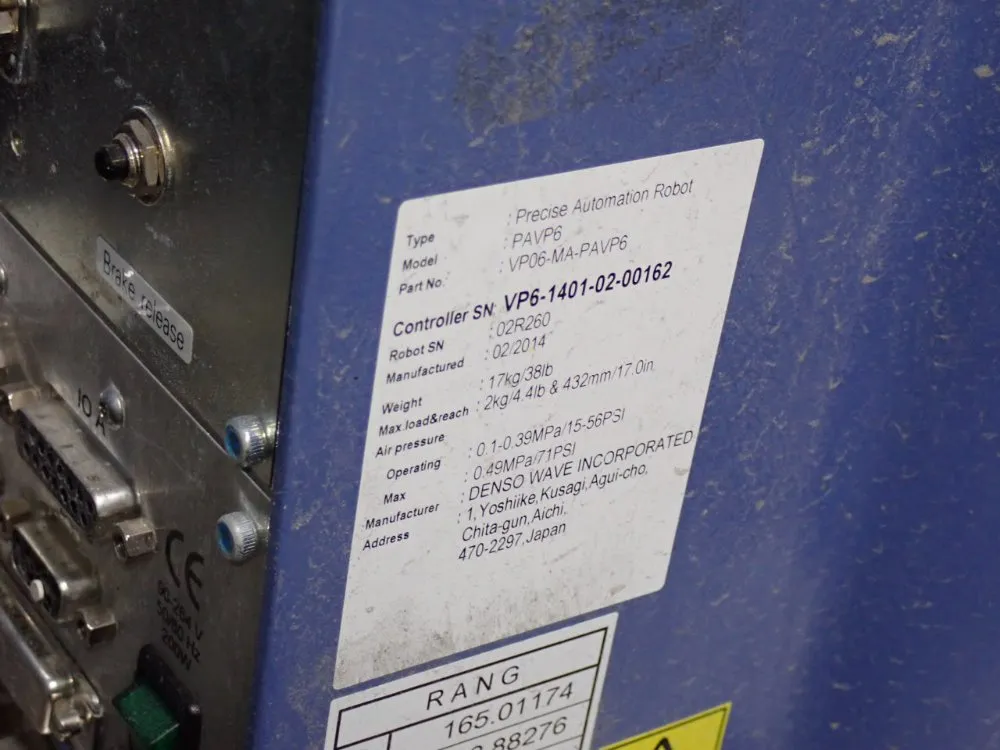 Denso Wave Incorporated 2014 Denso Wave  Pavp6 Precise Automation Robot