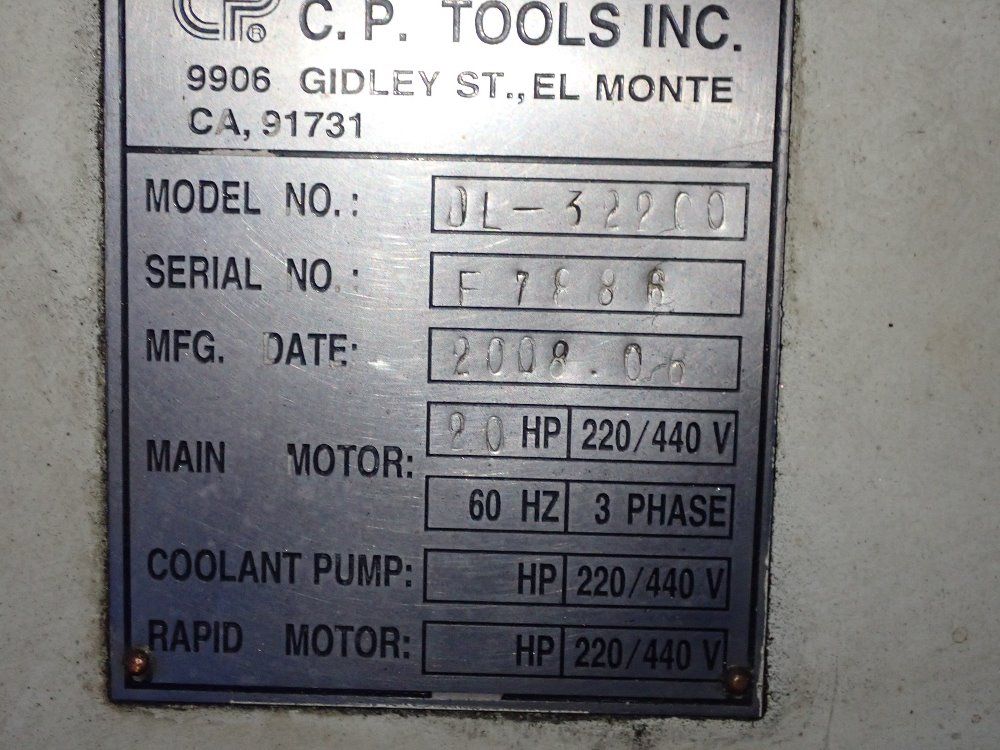 Cp Tools 33"/36" X 206" 2008 Cp Tools Dl 32200 Gap Bed Lathe - Dl 32200
