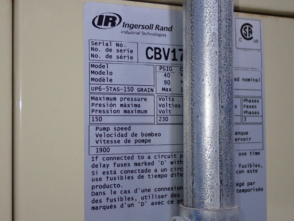 Ingersoll Rand V96-5tas-150 Air Compressor - V96-5tas-150