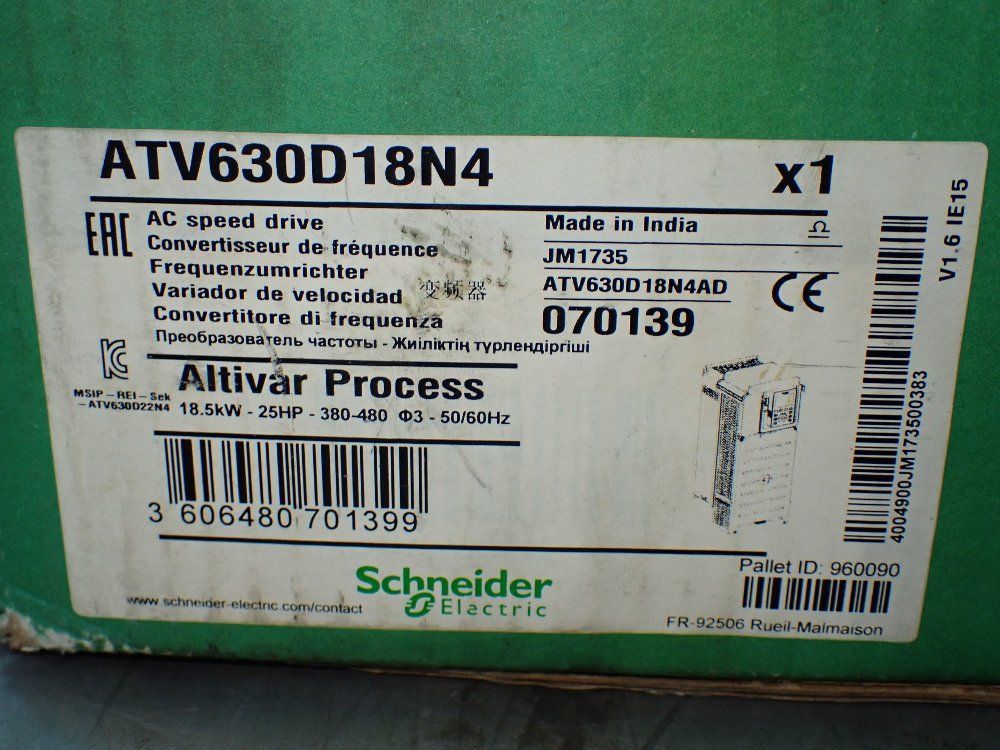 Schneider Electric Altivar Process Ac Speed Servo Drive - Atv630d18n4