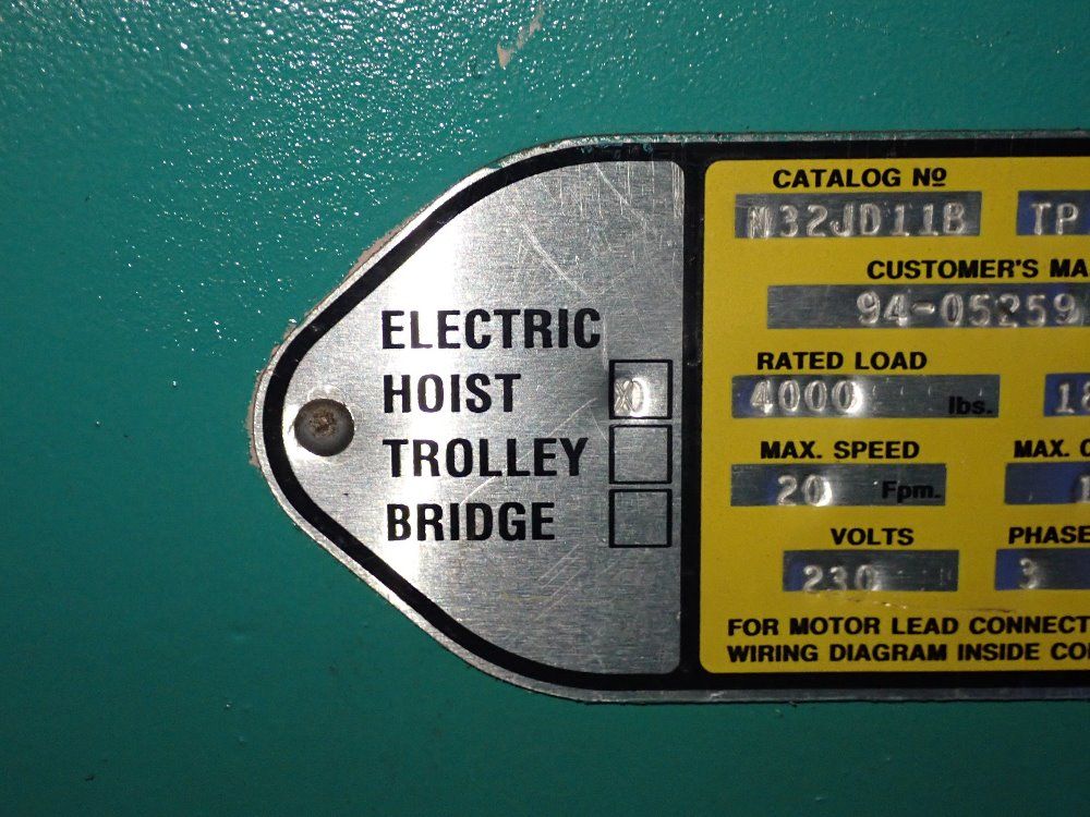 Hevi-lift 4000 Lbs 4000 Lbs Electric Chain Hoist - N32jd11b