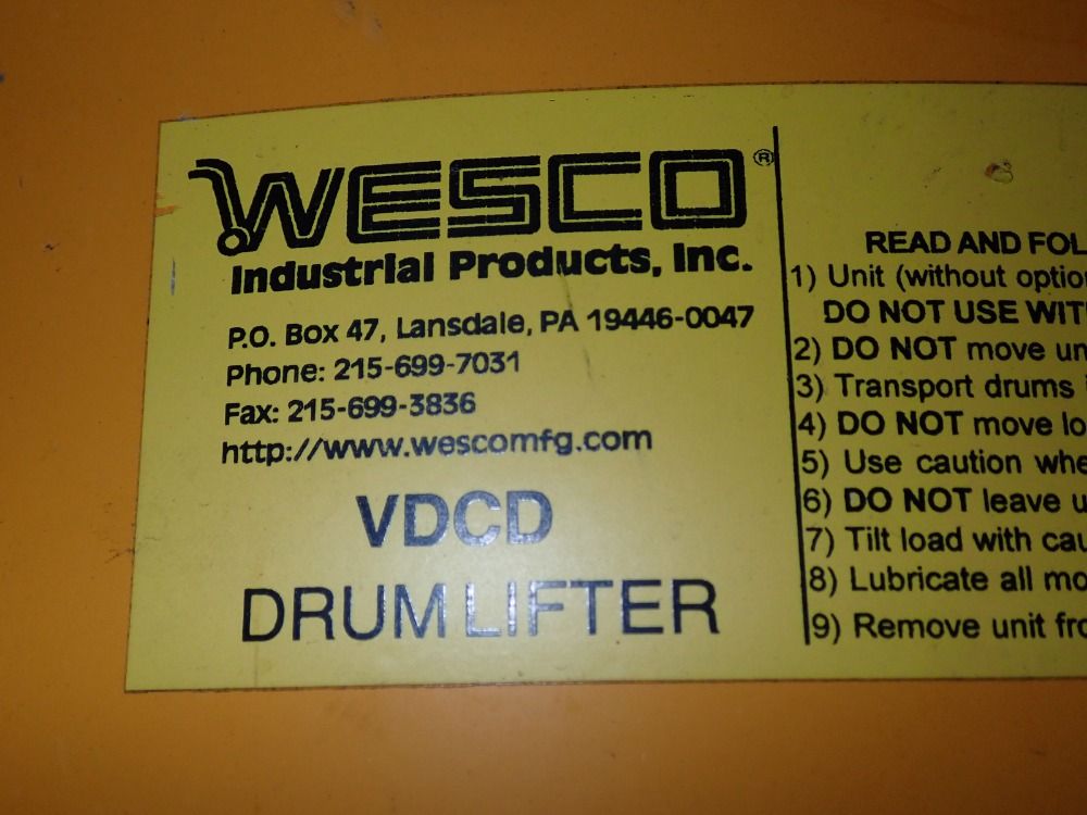 Wesco 800 Lbs Drum Lift