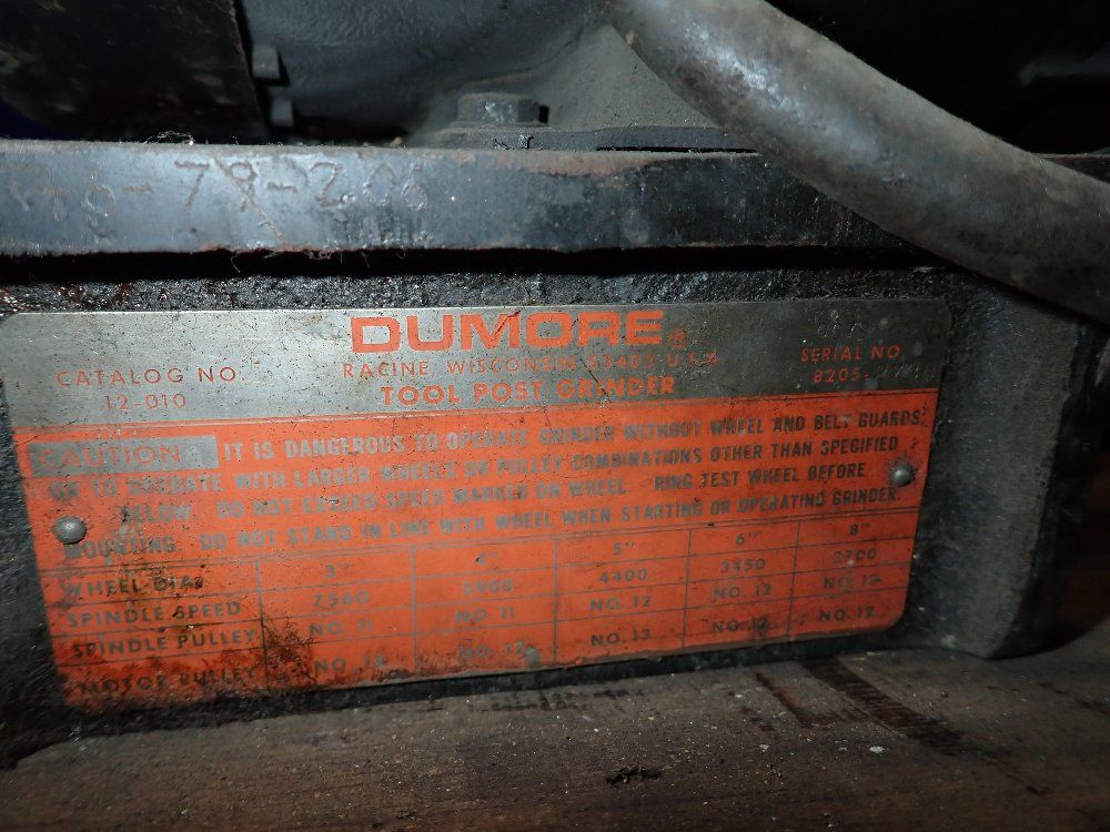 Dumore 1 Hp Tool Post Grinder - 12-010