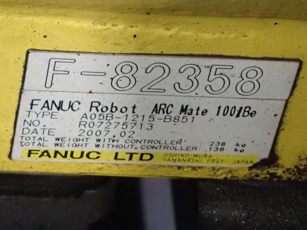 Fanuclincoln Electric 2007 Fanuclincoln Electric Arc Mate 100ibe Robot Welding Cell
