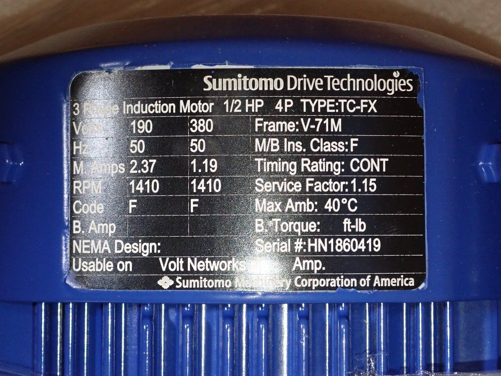 Sumitomo 1/2 Hp Gear Drive - Lhyms05-5z10dak-y1-1488