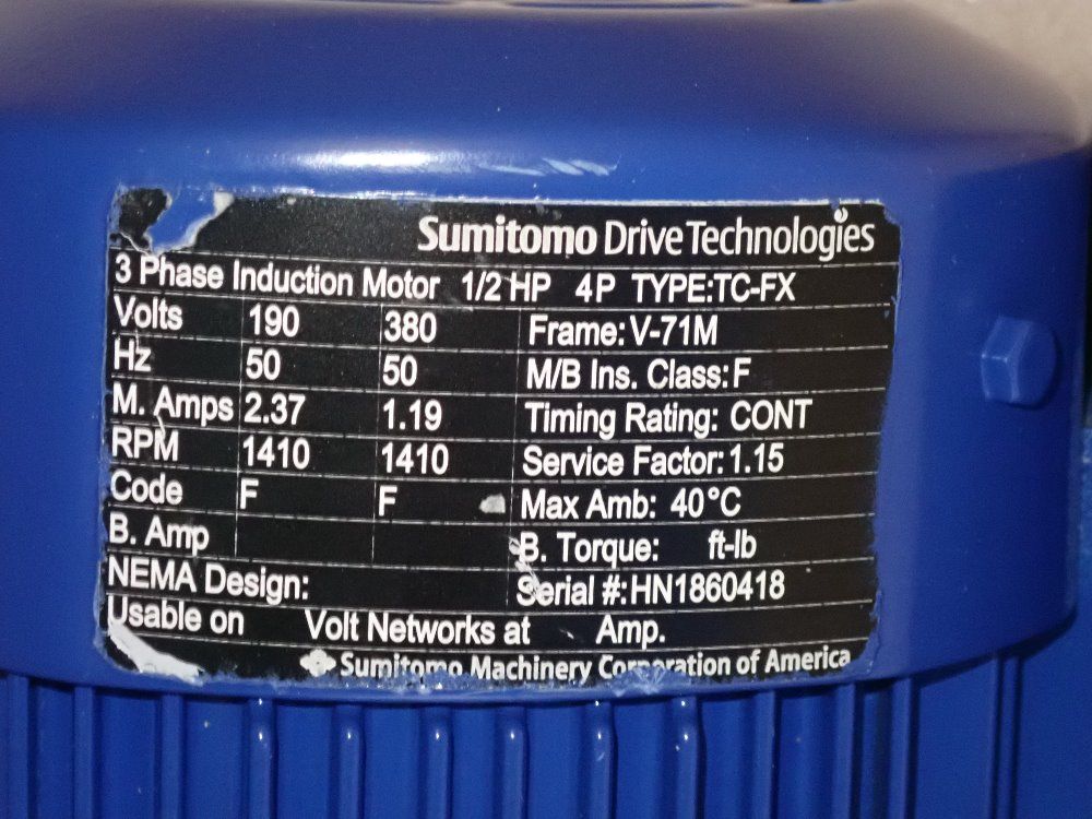 Sumitomo 1/2 Hp Gear Drive - Lhyms05-5z10dak-y1-1488