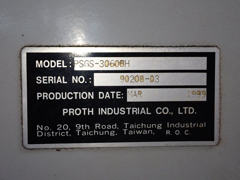 Proth 1999 Proth Psgs3060 Bh Surface Grinder