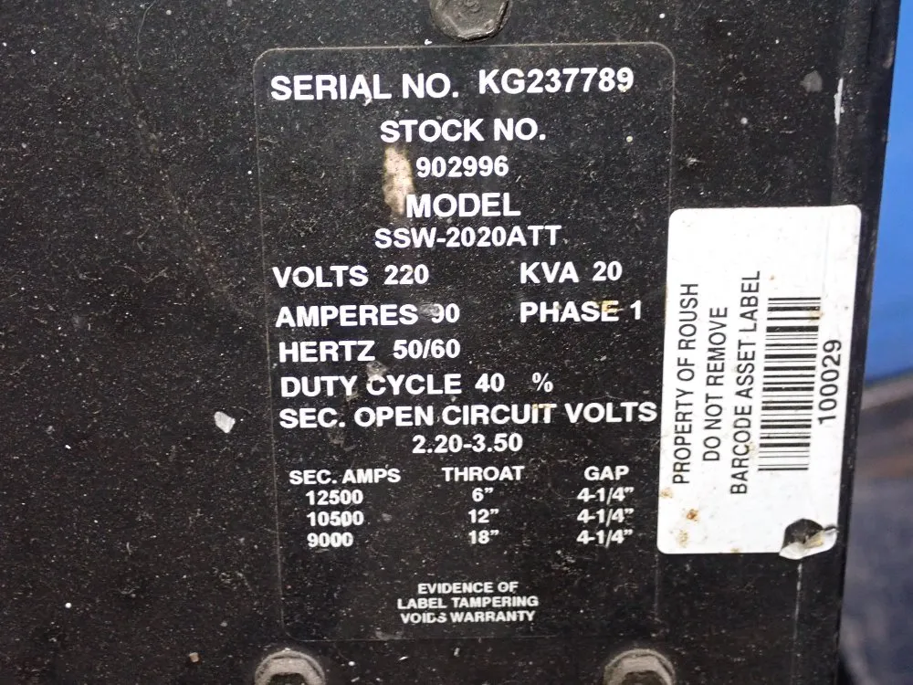 Miller 20 Kva Ssw-2020att Spot Welder - Ssw-2020att