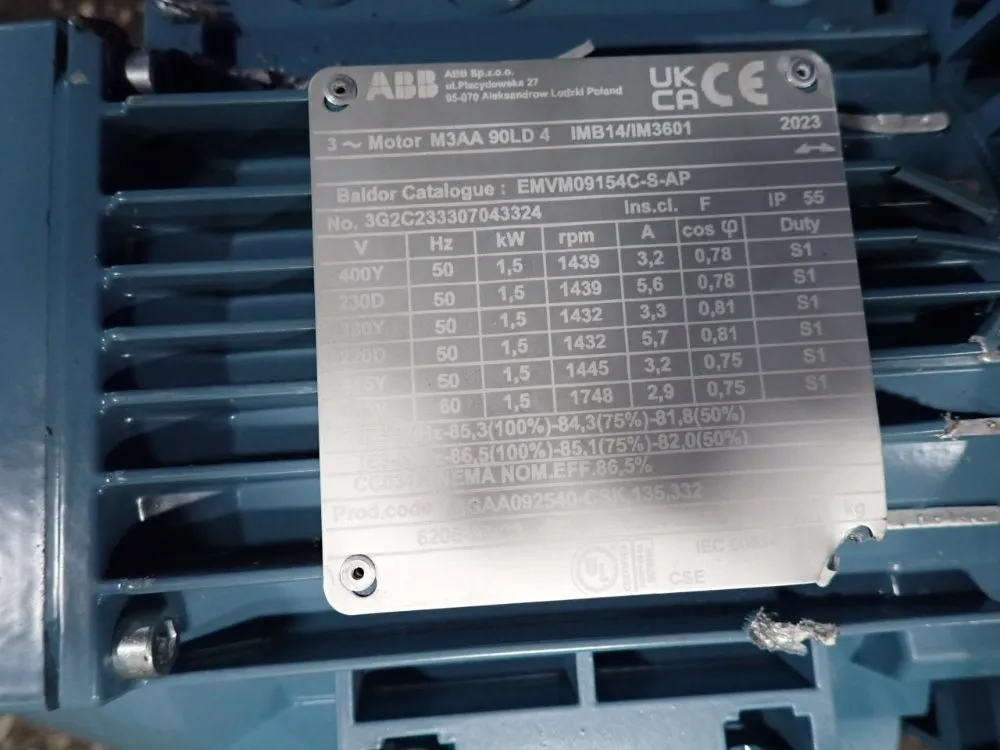 Abb 1.5 Kw Motor - Emvm09154c-s-ap