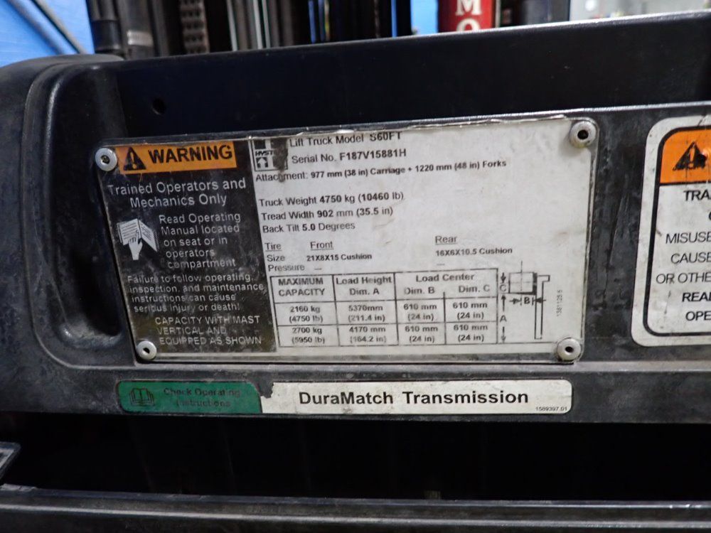 Hyster 5950 Lbs Propane Forklift - S60ft