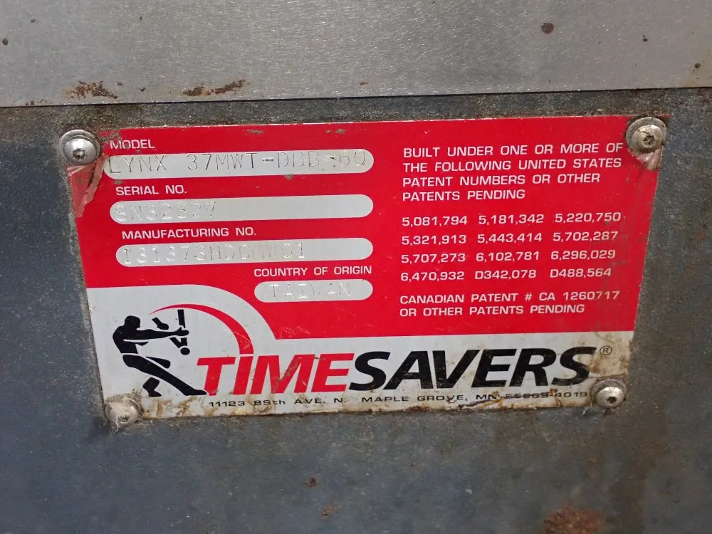 Timesavers 36" X 94" Belt Sander - Lynx 37mwt-dbb-60