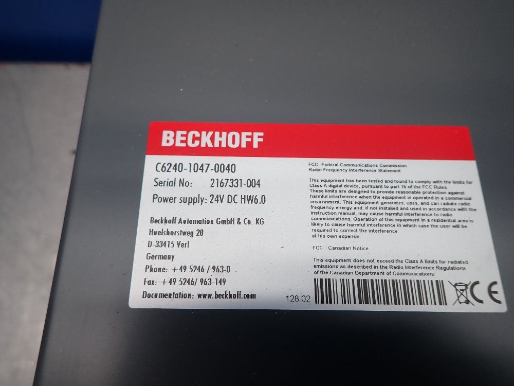 Beckhoff Control Cabinet Industrial Pc