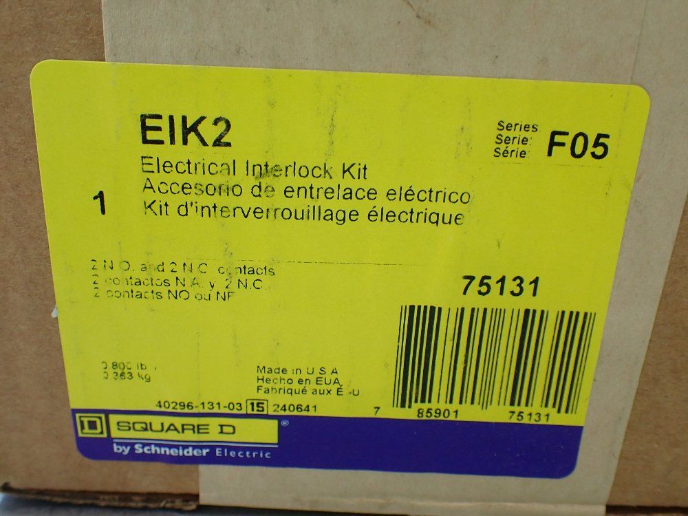 Square D Electrical Interlock Kit. Factory Sealed. - Eik2